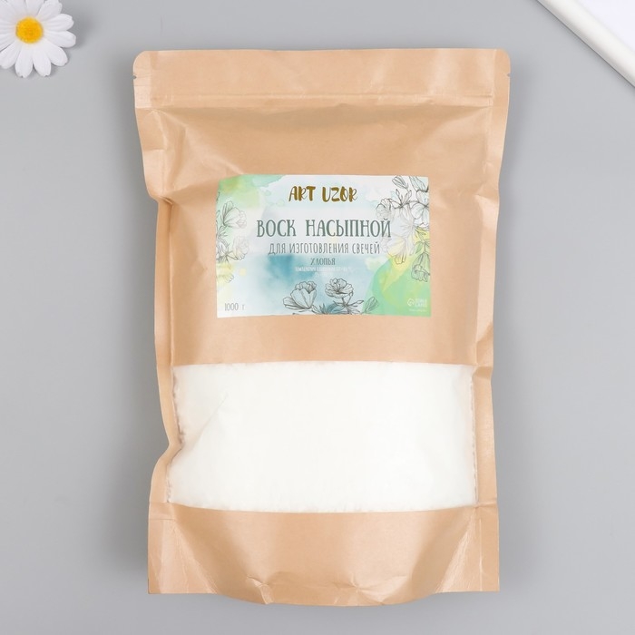 Воск насыпной для изготовления свечей "Ледяной" хлопья 1000 гр t плавл 62-65&deg; белый 32х22 см   97878