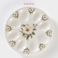 Подставка фарфоровая для яиц Доляна &laquo;Цветы шиповника&raquo;, d=20 см