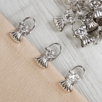 Зажим для штор &laquo;Ракушка&raquo;, 30 &times; 15 мм, 10 шт, цвет серебряный