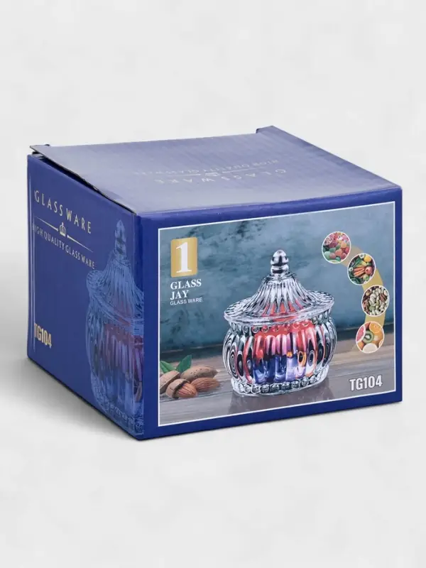 Конфетница с крышкой "Ребристая" 9х9х10 см, прозрачная