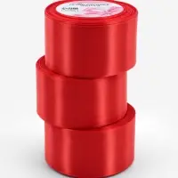 Набор лент атласных (3шт) 50мм*25&plusmn;1ярд(23м&plusmn;1м)  №26 красный ВБ АУ