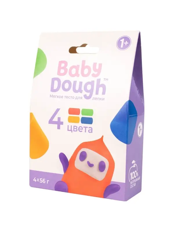 Тесто BabyDough 4 шт в коробке красный щипок №2