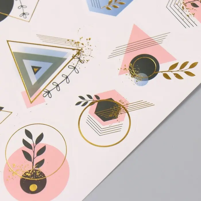 Наклейки бумага "Геометрия" набор 2 листа 20х15 см