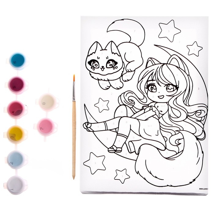 Картина по номерам для детей &laquo;Принцесса на луне&raquo;, 21 х 15 см