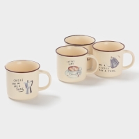 Набор кружек Доляна "Время кофе" 4 шт., цвет молочный
