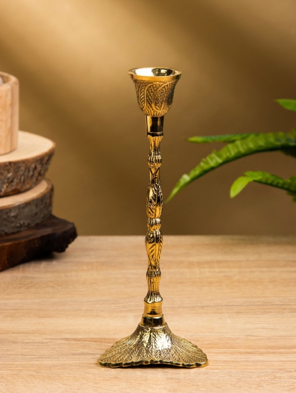 Подсвечник &laquo;Павлиний хвост&raquo;, латунь, 7&times;7&times;19 см