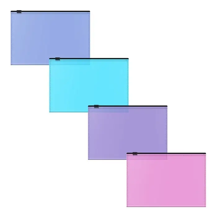 Папка-конверт на ZIP-молнии С6 (203х129 мм), 140 мкм, ErichKrause Fizzy Vivid, до 100 листов, микс