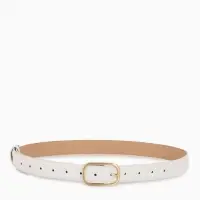 Ремень жен 05-01-01-01, Июнь2512, 3*0,3*110 см, без винта, пряж золото, 1 прокол, белый