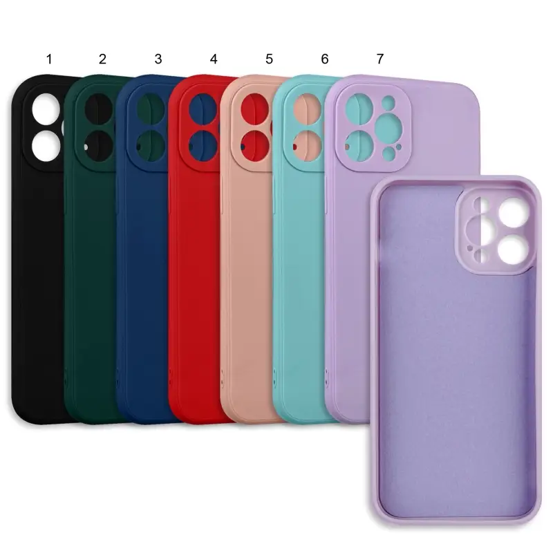 Чехол iPh 12 Pro Max цветной силикон