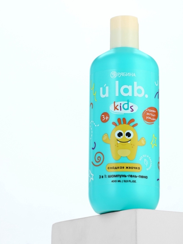 Детский шампунь-гель-пена 3в1 &laquo;Монстрики&raquo;, 400 мл, аромат сладкая жвачка, ULAB