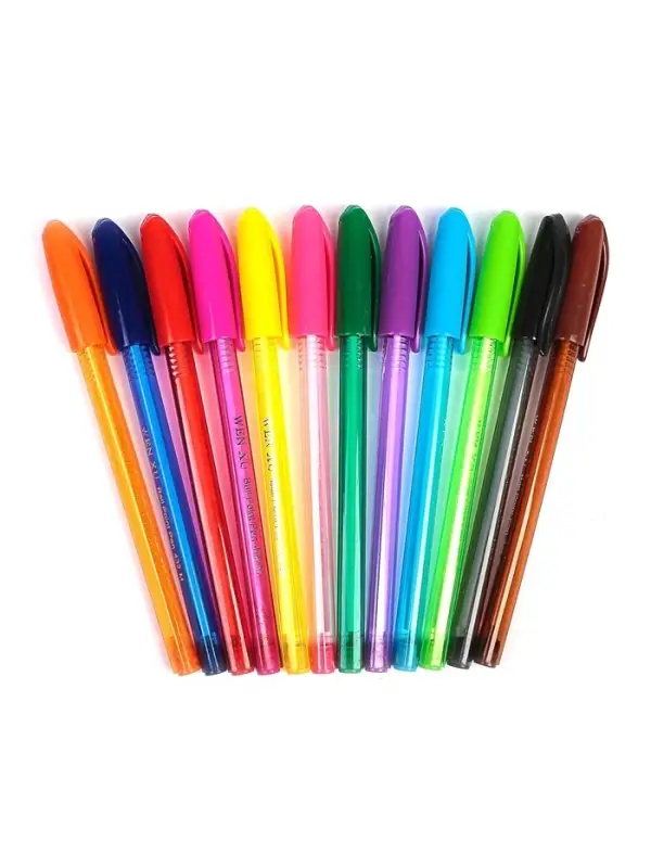 Ручка шариковая, 1.0 мм, корпус тонированный в цвет стержня, МИКС