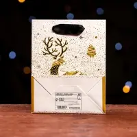 Пакет ламинированный "Волшебный олень" 11,5 х 14,5 х 6 см