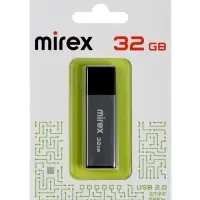 Флешка Mirex STIFF, 32 Гб ,USB 2.0, чт до 25 Мб/с, зап до 29 Мб/с, металлич. корпус, серая