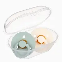 Набор классических пустышек, 2 шт., латекс, цв.айвори/зеленый, в контейнере, от 0 +., M&B