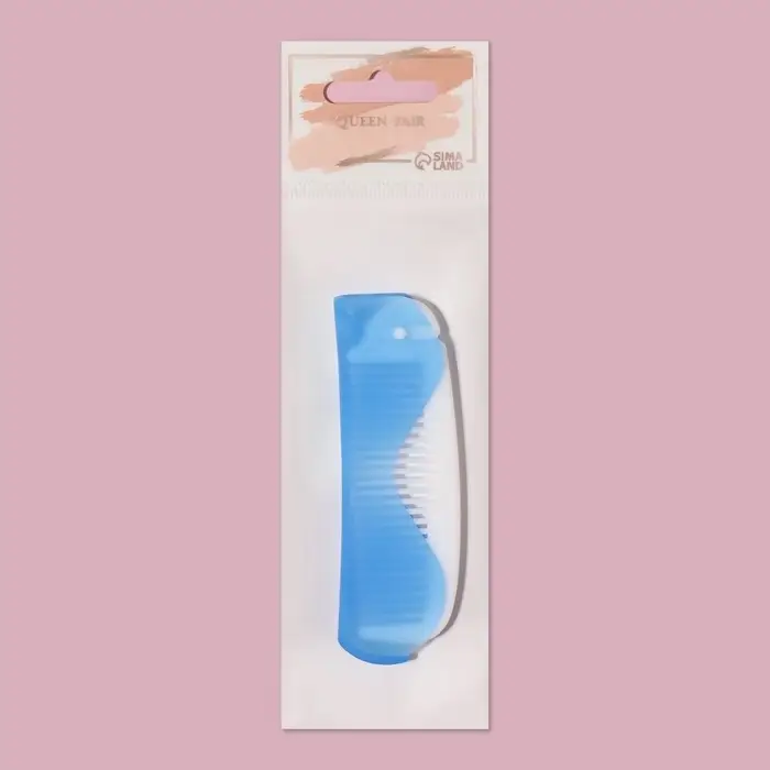 Расчёска складная, 17,3 &times; 3,1 см, цвет синий/белый