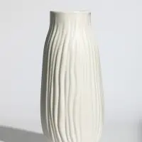 Ваза керамика настольная "Флоранс" волны, 22х9х6,5 см, белый