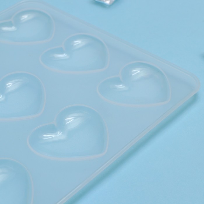 Форма для шоколада Доляна &laquo;Сердечки&raquo;, силикон, 20&times;17,5&times;0,6 см, 9 ячеек (5,5&times;5 см)