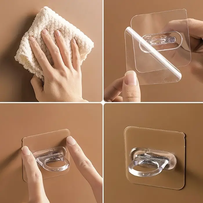 Держатель с клейкой поверхностью ТУНДРА, d=25 мм, 68&times;68 мм, прозрачный