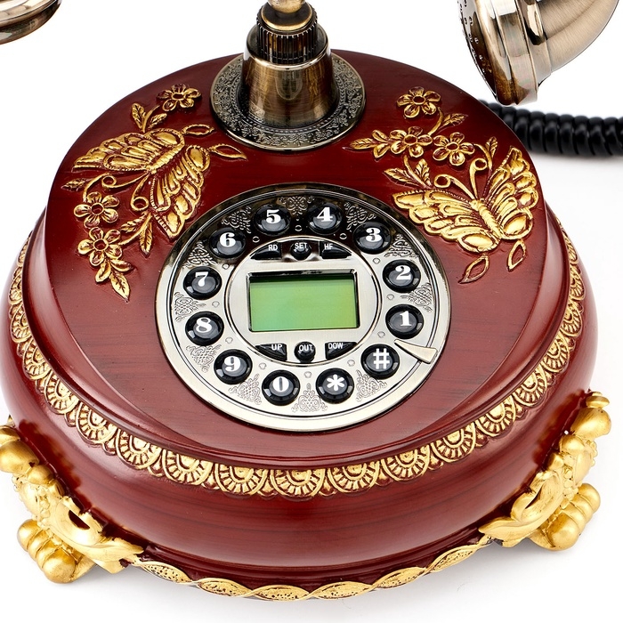 Ретро-телефон "Бабочка", 23 х 26 см, коричневый