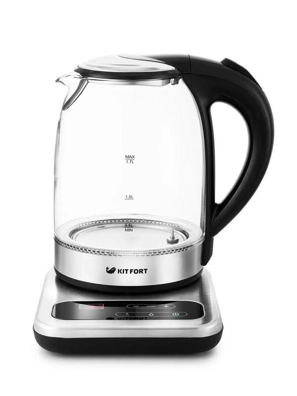 Чайник электрический стеклянный с подсветкой КТ-657 - 1.7 л