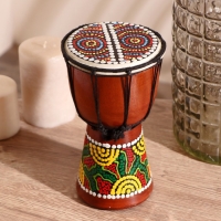 Сувенирный музыкальный инструмент "Барабан Джембе Цветочный узор" 11x11x20 см МИКС