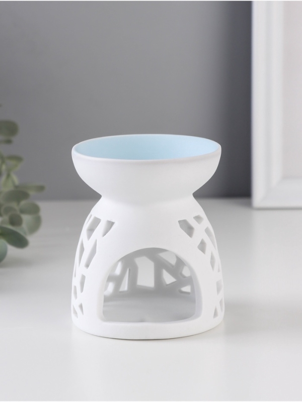 Аромалампа керамика "Необычная геометрия" белый 8х8х9,3 см