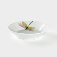 Блюдце фарфоровое &laquo;Стрекоза&raquo;, d=14 см, цвет белый