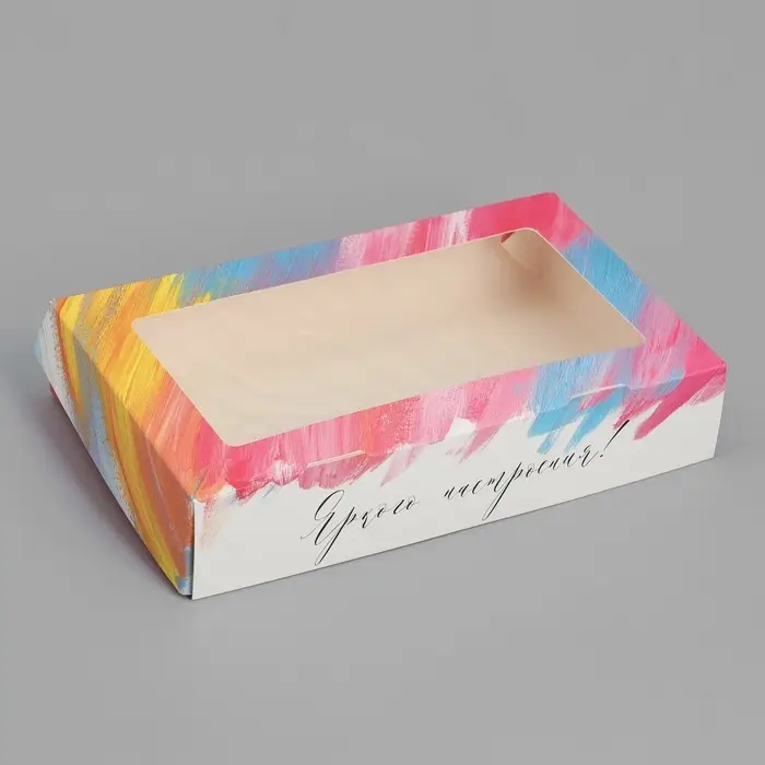 Кондитерская упаковка, коробка с ламинацией &laquo;Мазки&raquo;, 20 х 12 х 4 см
