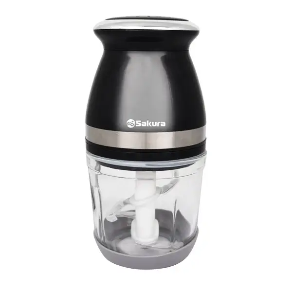 Измельчитель Sakura SA-6270BK, 0.6л, 400Вт, стекло, 2 ножа, черный