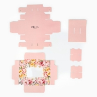 Коробка складная под 6 конфет &laquo;Цветы&raquo;, 13,5 х 9,8 х 3,8 см