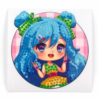 Алмазная мозаика наклейка для детей &laquo;Модная девчуля&raquo;, 9 х 9 см, набор для творчества