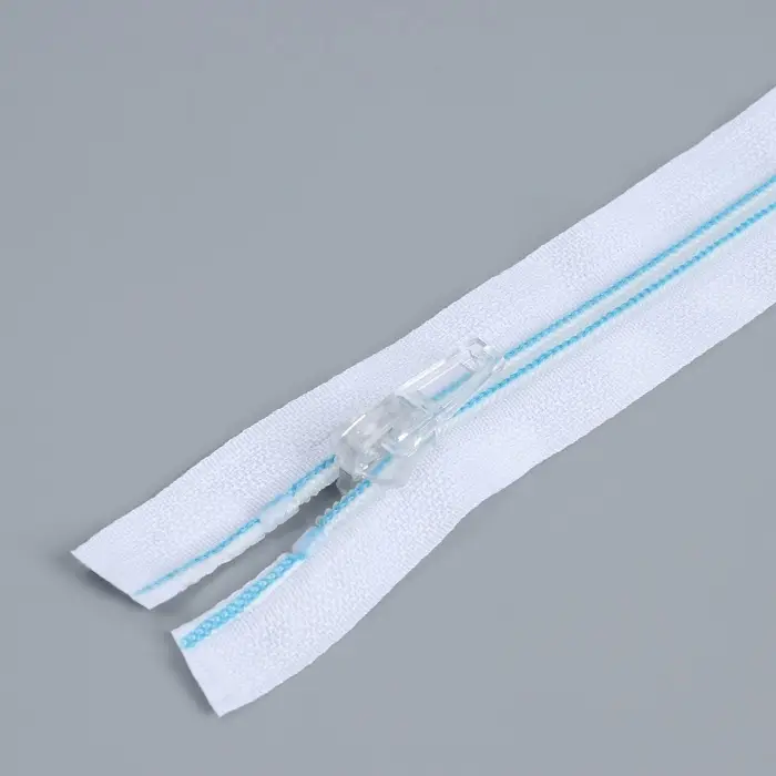 Молния &laquo;Спираль&raquo;, №5, разъёмная, замок автомат, 60 см, белая, голубая