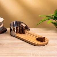 Настольная игра "Мини боулинг" 30х11х6 см, манговое дерево, алюминий