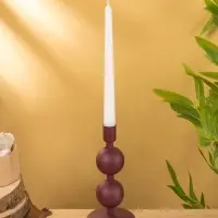 Подсвечник на 1 свечу "Баклажан" с 2 сферами 8,5х8,5х18 см