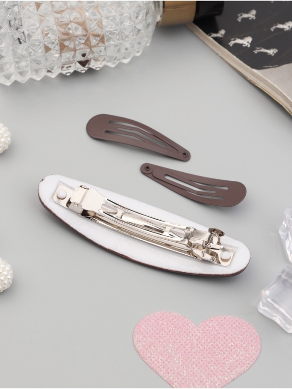 Набор для волос "Авиталь" (4 резинки 6,5см, автомат 9см, 2 невидимки 4,5см) коричневый