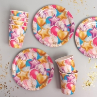 Набор бумажной посуды одноразовый Шары&raquo;