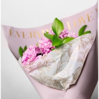 Плёнка для цветов упаковочная тишью влагостойкая &laquo;Цветы&raquo;, белая, 0.6 x 10 м