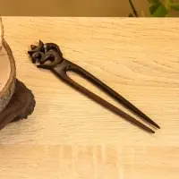 Заколка для волос фигурная, дерево Соно, ракушка, 17х3 см, цв. тёмно-коричневый