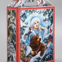 Подарочная новогодняя коробка &laquo;Зимняя сказка&raquo;, для сладких подарков, 16.8&times;7&times;25 см