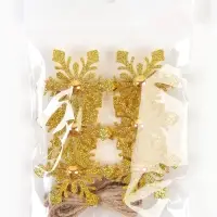 Набор декоративных прищепок "Новогодние снежинки" цвет золотой, набор 6 шт.