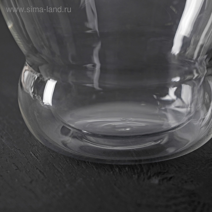 Стакан стеклянный с двойными стенками &laquo;Поль. Дуо волнистый&raquo;, 250 мл