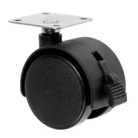 Колесо мебельное ТУНДРА, d=40 мм, на площадке 33х33 мм, с тормозом, набор 4 шт