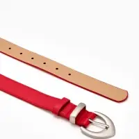 Ремень жен 05-01-02-01, Июнь2506, 3*0,3*110 см, без винта, пряж мат металл, 1 прокол, красн   109031