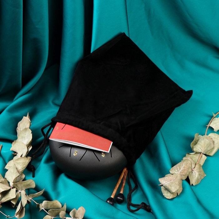 Глюкофон - музыкальный инструмент, черный, 8 лепестков, 15 х 9 см