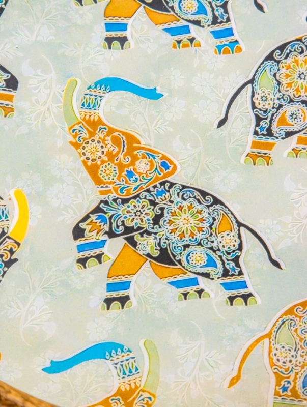 Блюдо "Мудрый слон" дерево манго 25,5х25,5х6 см