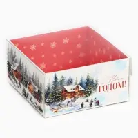 Коробка для кондитерских изделий с пластиковой крышкой &laquo;Любимый праздник&raquo;, 12 х 6 х 11.5 см