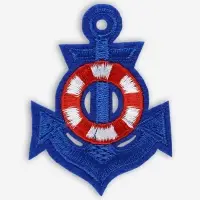 Термоаппликация &laquo;Якорь&raquo;, 6&times;5 см, синяя