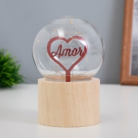 Ночник &laquo;Шар-сердце&raquo; LED 3хAG10 шар 8см 6,5х6,5х11,5см