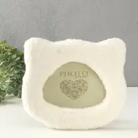 Фоторамка МДФ, иск. мех 14,5х18 см "Белый котик" 21х2х25 см