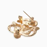 Зажим для кардигана "Ажур", цветы, цвет золотой в золоте